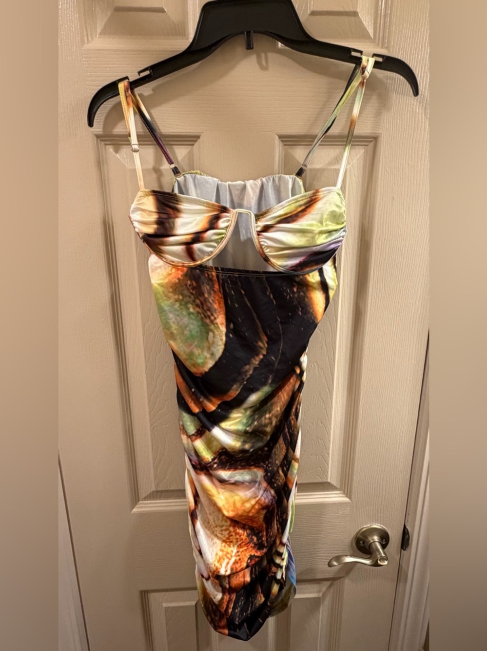 Multi Print Underwired Cut Out Dress